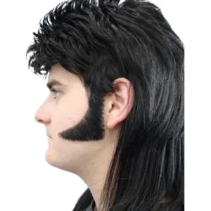 Sideburns 70's Curved Human Hair