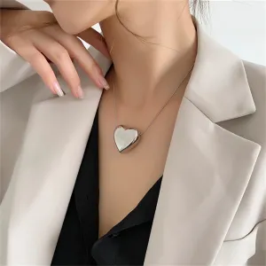 Silver-Plated Heart Pendant Necklace