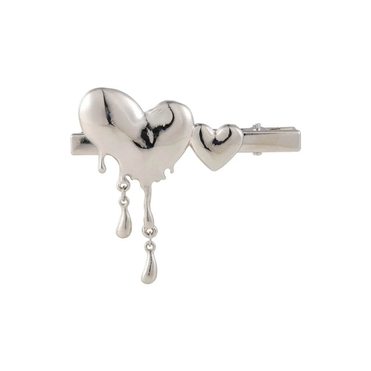 Silver-Plated Melting Heart Hair Clip