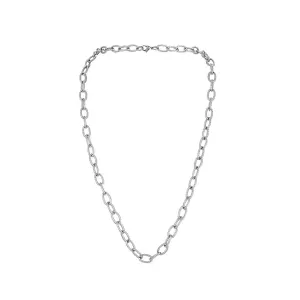Silver-Plated Oval Cable Chain Necklace