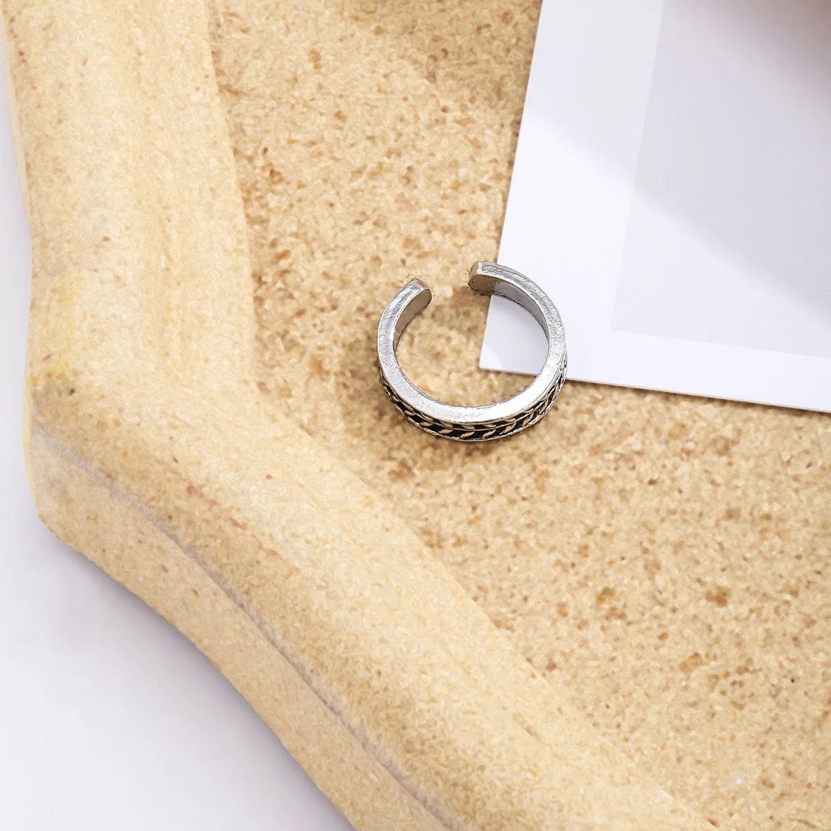 Silver-Plated Wheat Adjustable Toe Ring