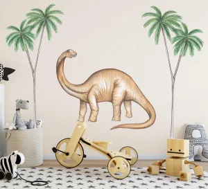 Single Brachiosaurus Australian Design Hand Painted Peel & Stick, Removable Wall Decal. Nursery, Kids Playroom, Kids Teens Bedroom