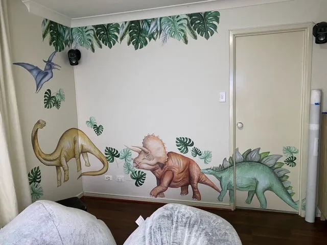 Single Brachiosaurus Australian Design Hand Painted Peel & Stick, Removable Wall Decal. Nursery, Kids Playroom, Kids Teens Bedroom