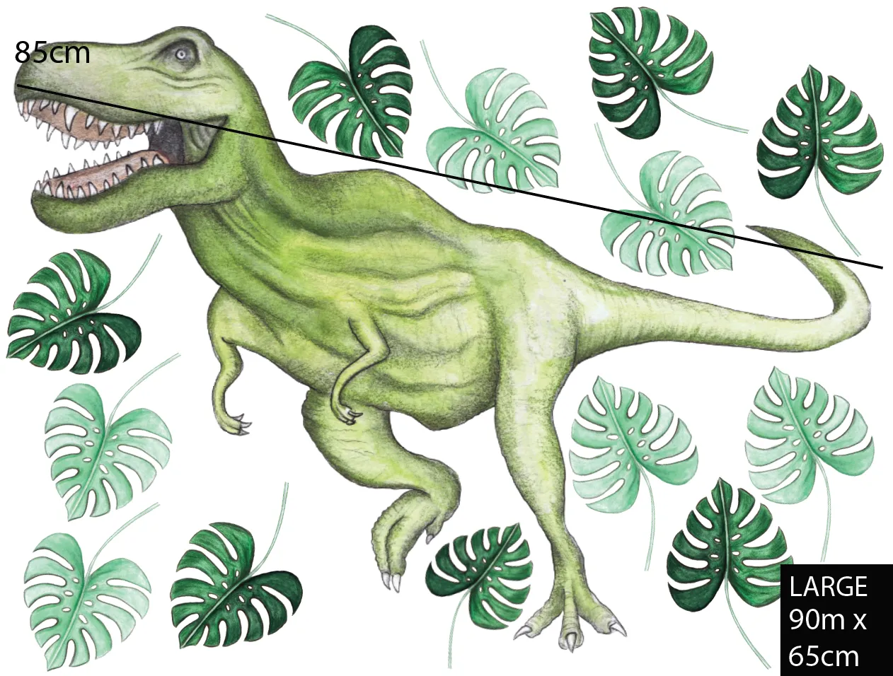 Single T-Rex Australian Design Hand Painted Peel & Stick, Removable Wall Decal. Nursery, Kids Playroom, Kids Teens Bedroom