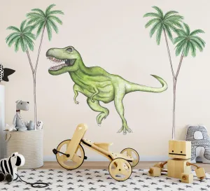 Single T-Rex Australian Design Hand Painted Peel & Stick, Removable Wall Decal. Nursery, Kids Playroom, Kids Teens Bedroom