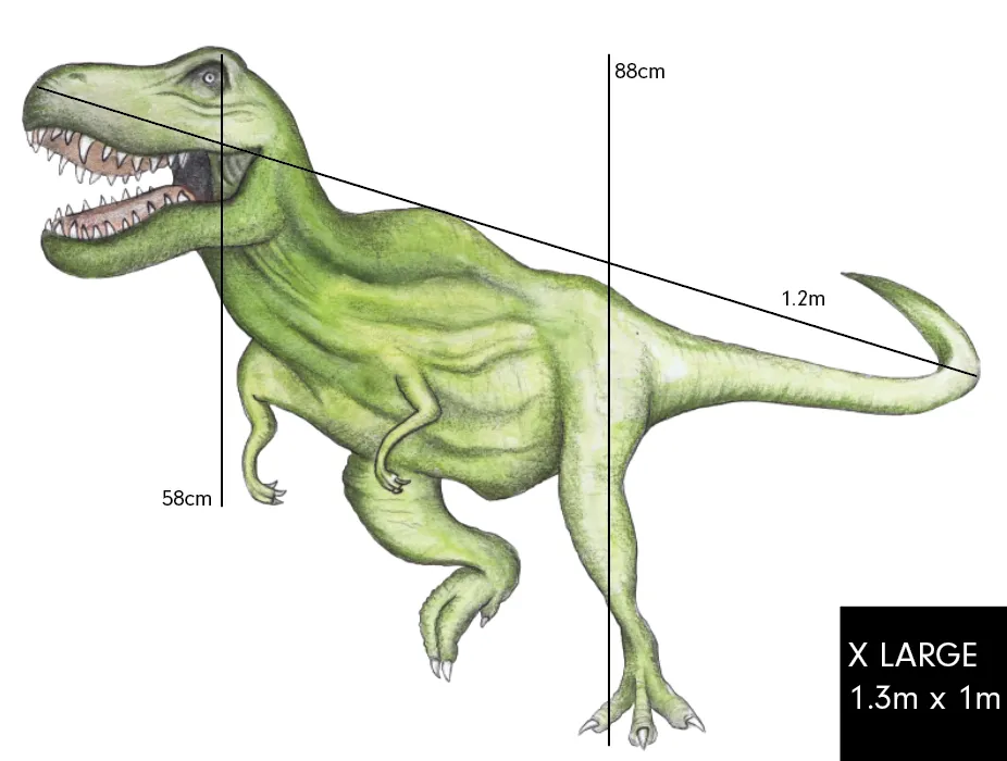 Single T-Rex Australian Design Hand Painted Peel & Stick, Removable Wall Decal. Nursery, Kids Playroom, Kids Teens Bedroom