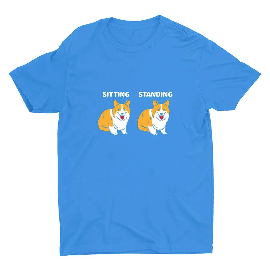 Sitting＆Standing Corgi Cotton Tee