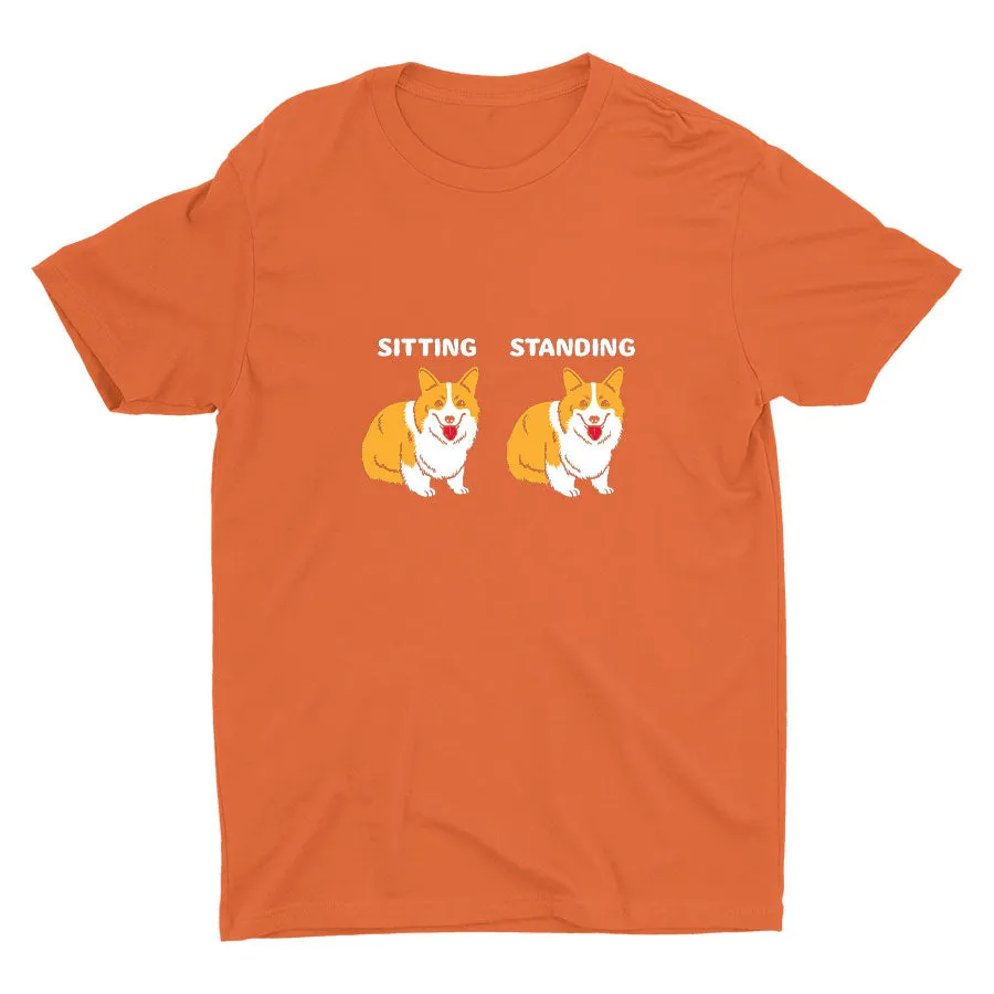 Sitting＆Standing Corgi Cotton Tee