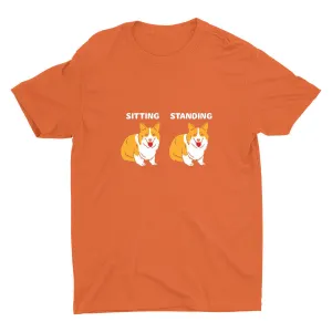 Sitting＆Standing Corgi Cotton Tee