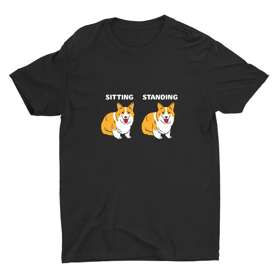 Sitting＆Standing Corgi Cotton Tee