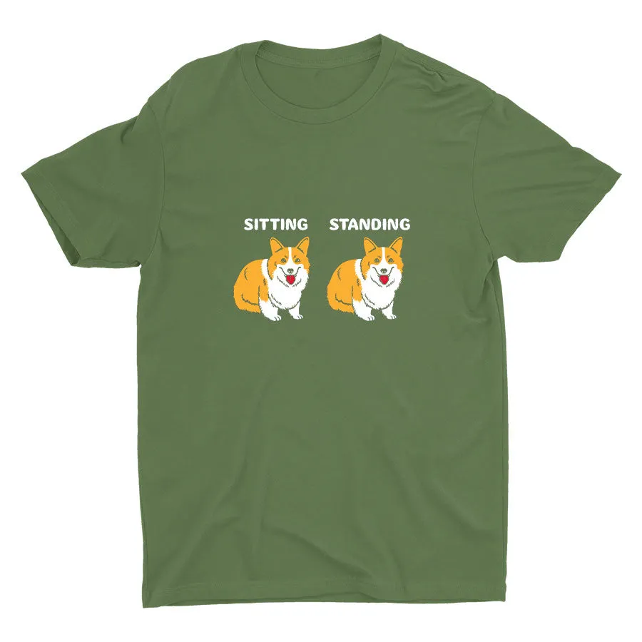 Sitting＆Standing Corgi Cotton Tee