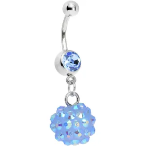 Sky Blue Gem Cluster Belly Ring