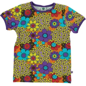 Smafolk Flowers T-Shirt - Orange/Purple