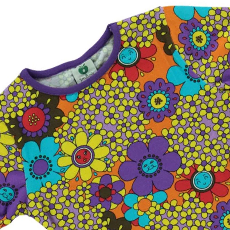 Smafolk Flowers T-Shirt - Orange/Purple