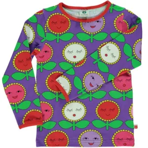 Smafolk Happy Flowers Top - Purple Heart (Only 2 left! 2-3 & 9-10y)