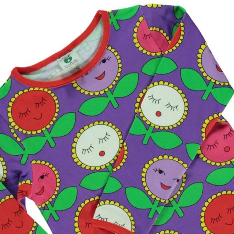 Smafolk Happy Flowers Top - Purple Heart (Only 2 left! 2-3 & 9-10y)