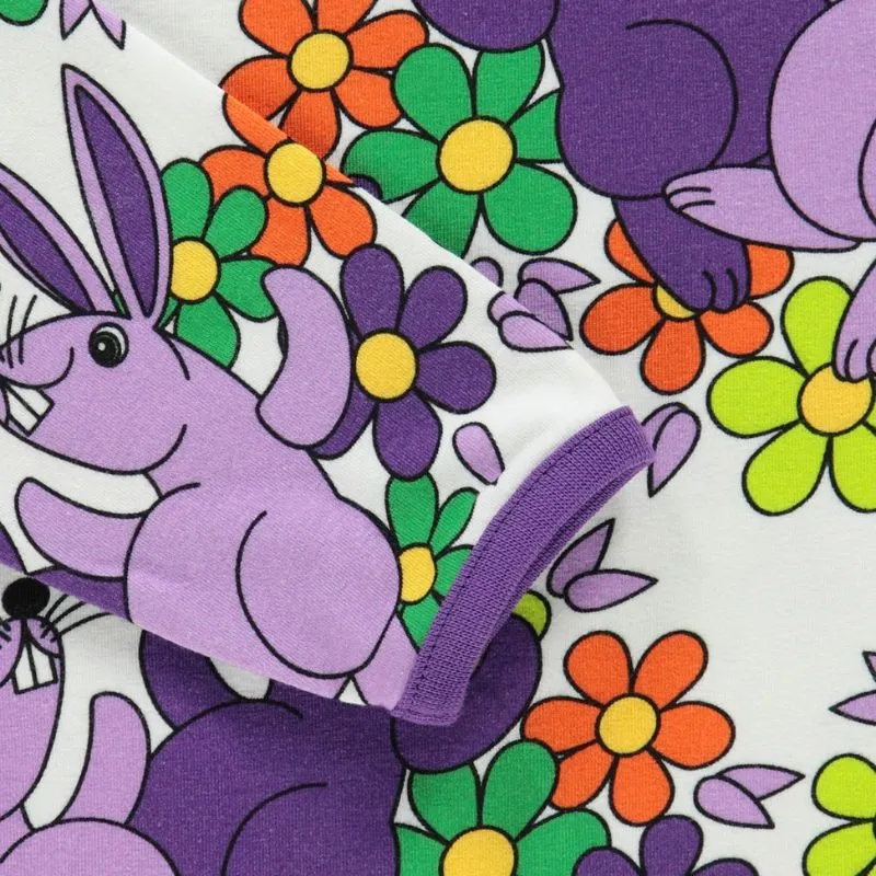 Smafolk Rabbits and Flowers Top - Cream