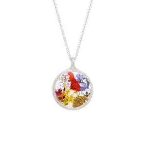 Small Silver Bouquet Necklace