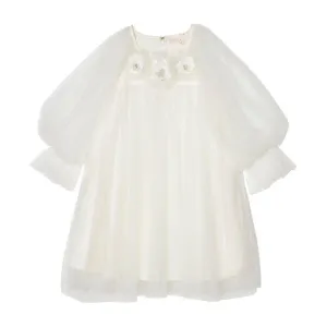 Snowy Petal Tulle Dress