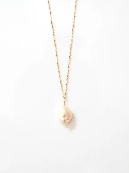 SOLID 14K GOLD DAINTY CHAIN WITH PEARL