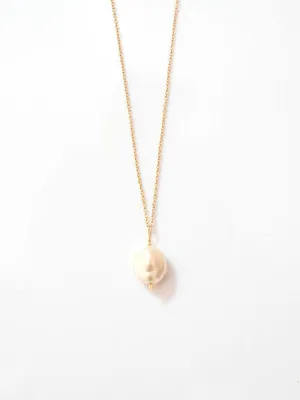 SOLID 14K GOLD DAINTY CHAIN WITH PEARL