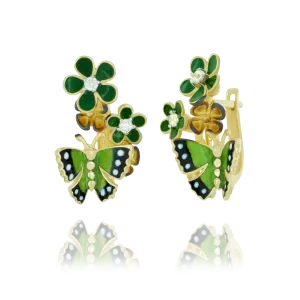 Sparkling Enamel Blossoms Earrings