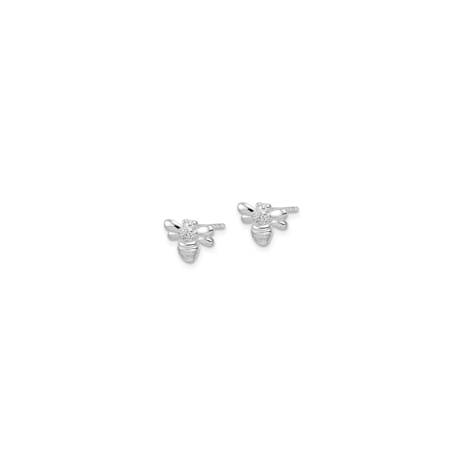 Sparkly Bee Stud Earrings (Silver)