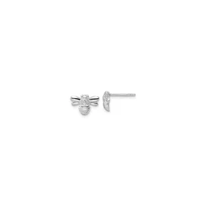 Sparkly Bee Stud Earrings (Silver)