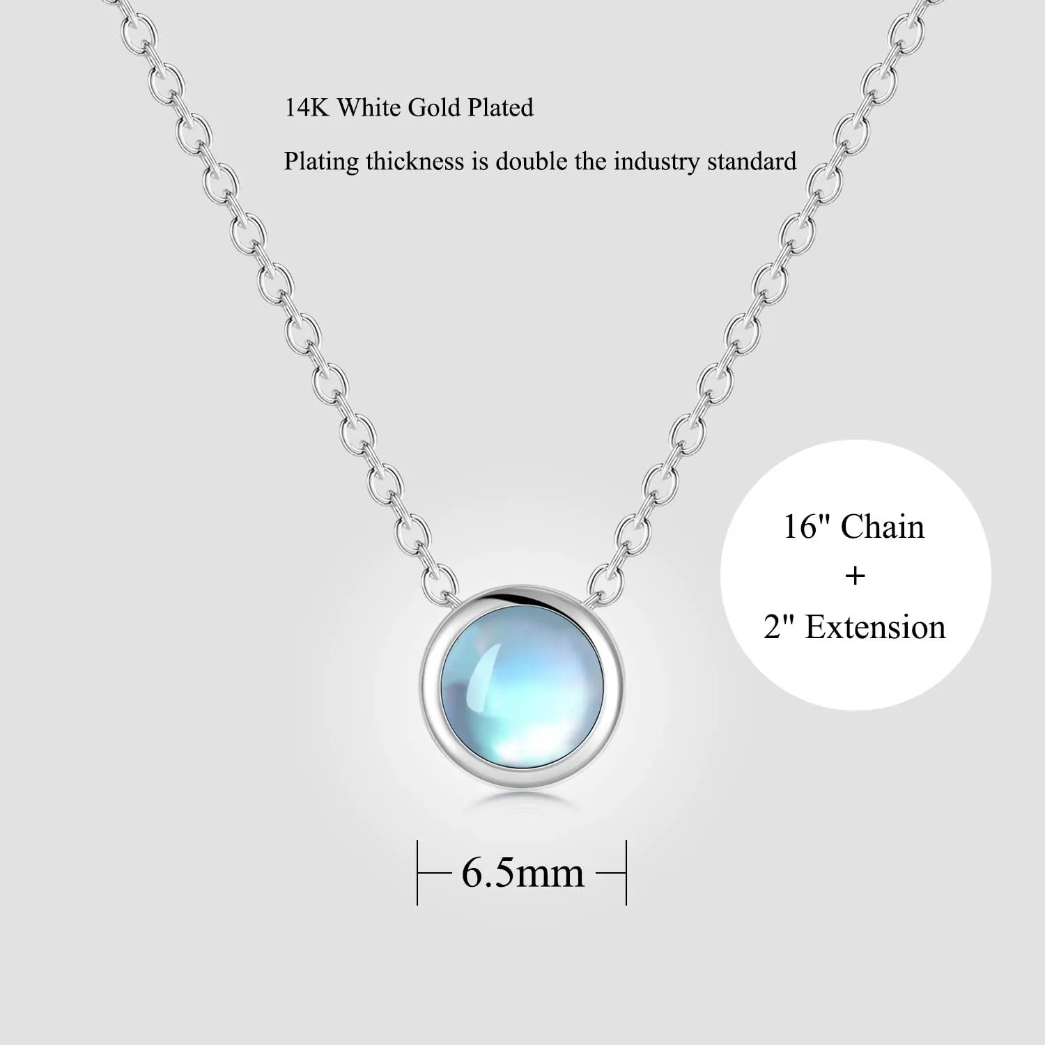 Sterling Silver Moonstone Choker Necklace for Women