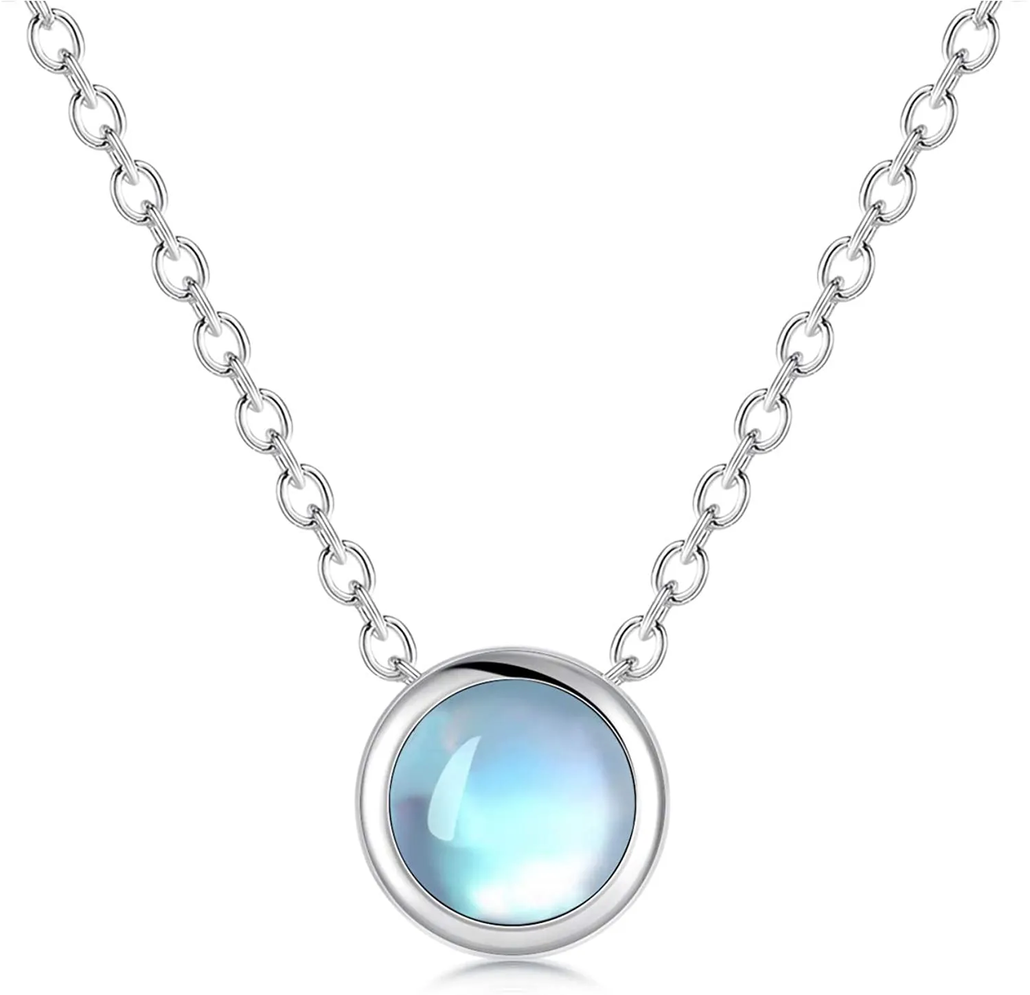 Sterling Silver Moonstone Choker Necklace for Women