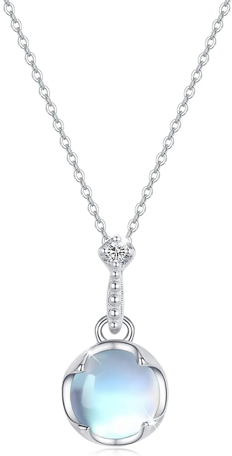 Sterling Silver Moonstone Choker Necklace for Women