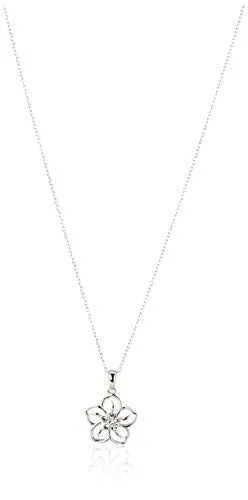 Sterling Silver Topaz Flower Pendant Necklace, 18" December birthstone