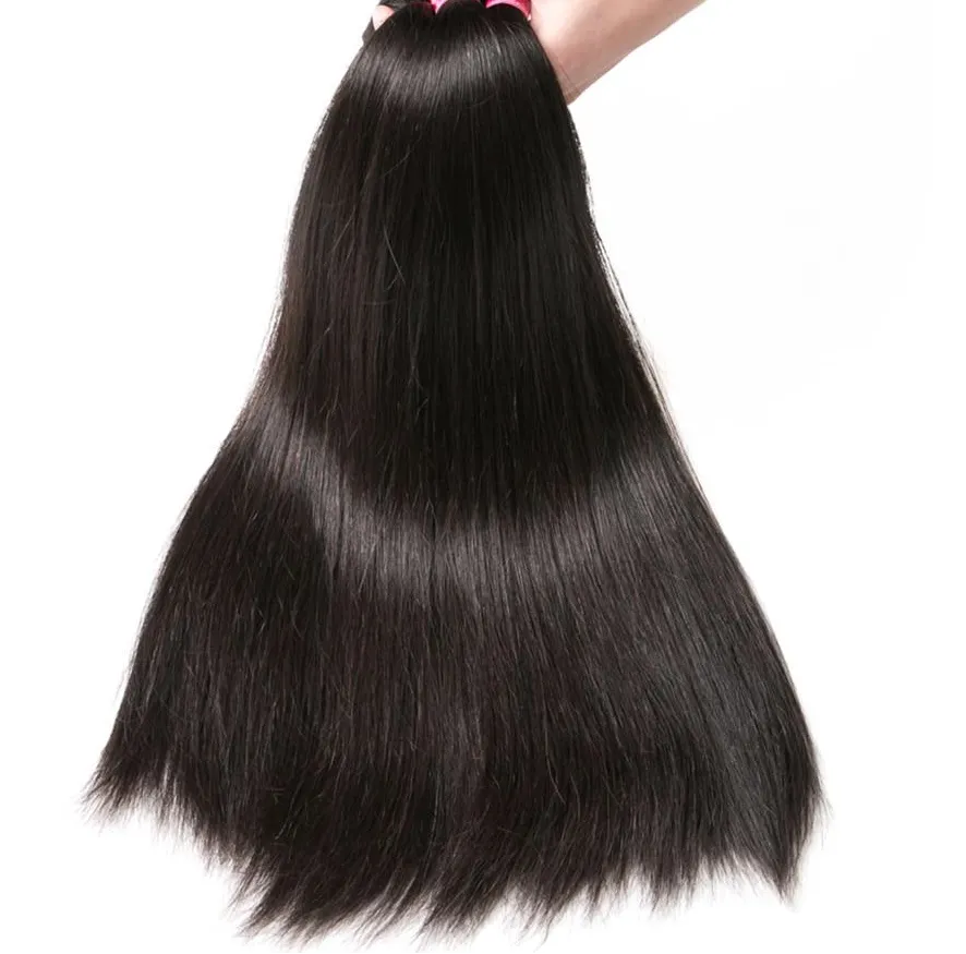 Straight Brazilian Human Hair Remy Bundles With Closure