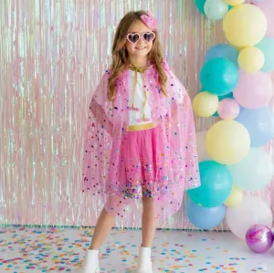 Sweet Wink Raspberry Confetti Cape - Kids Dress Up Cape