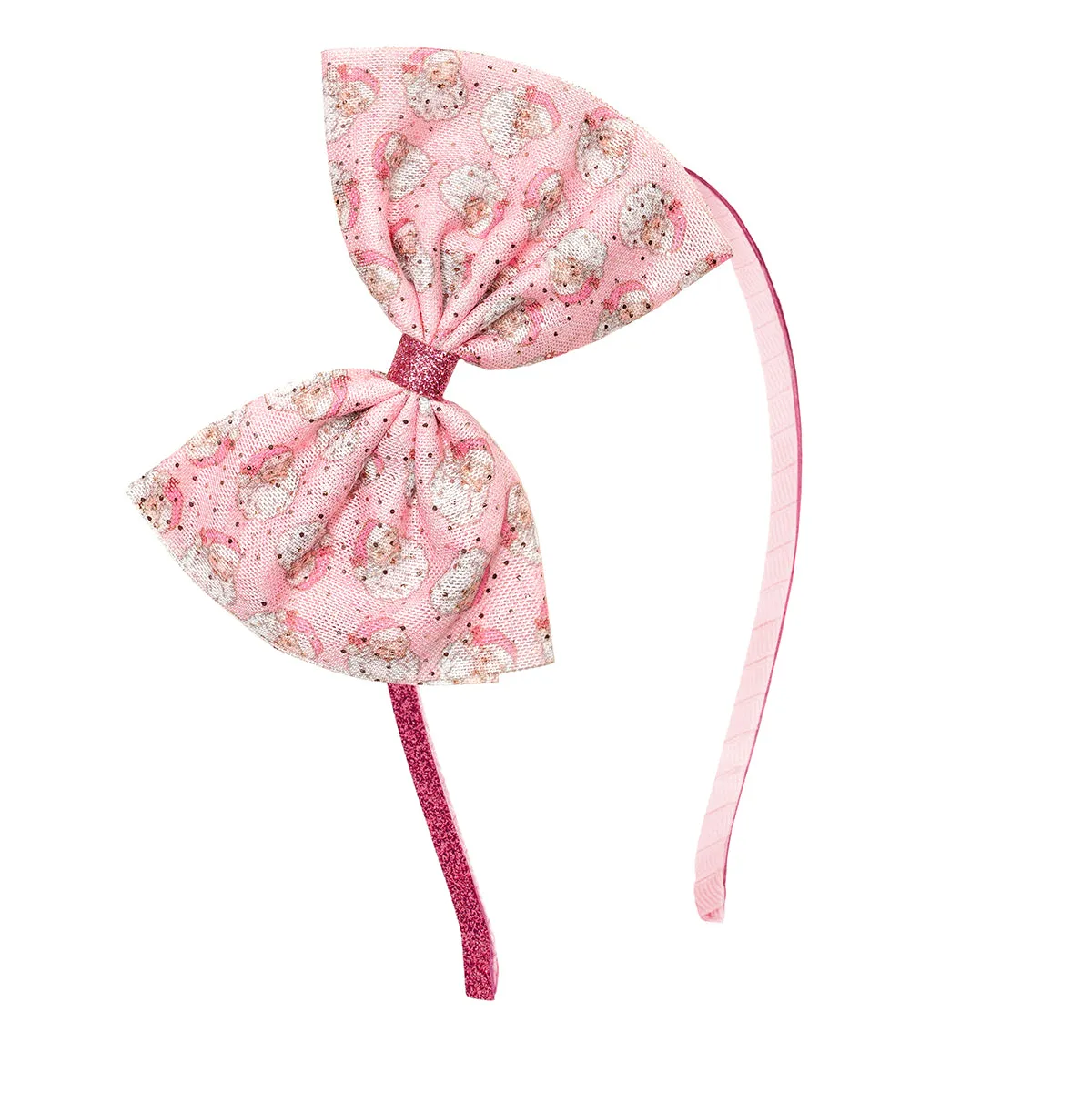 Sweet Wink Retro Santa Christmas Tulle Bow Headband
