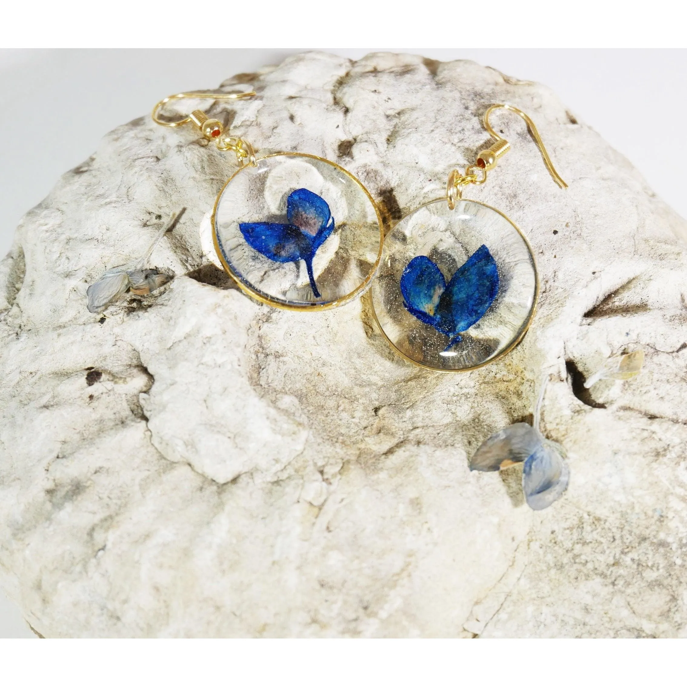 Texas Bluebonnet Petal Dangle Earrings