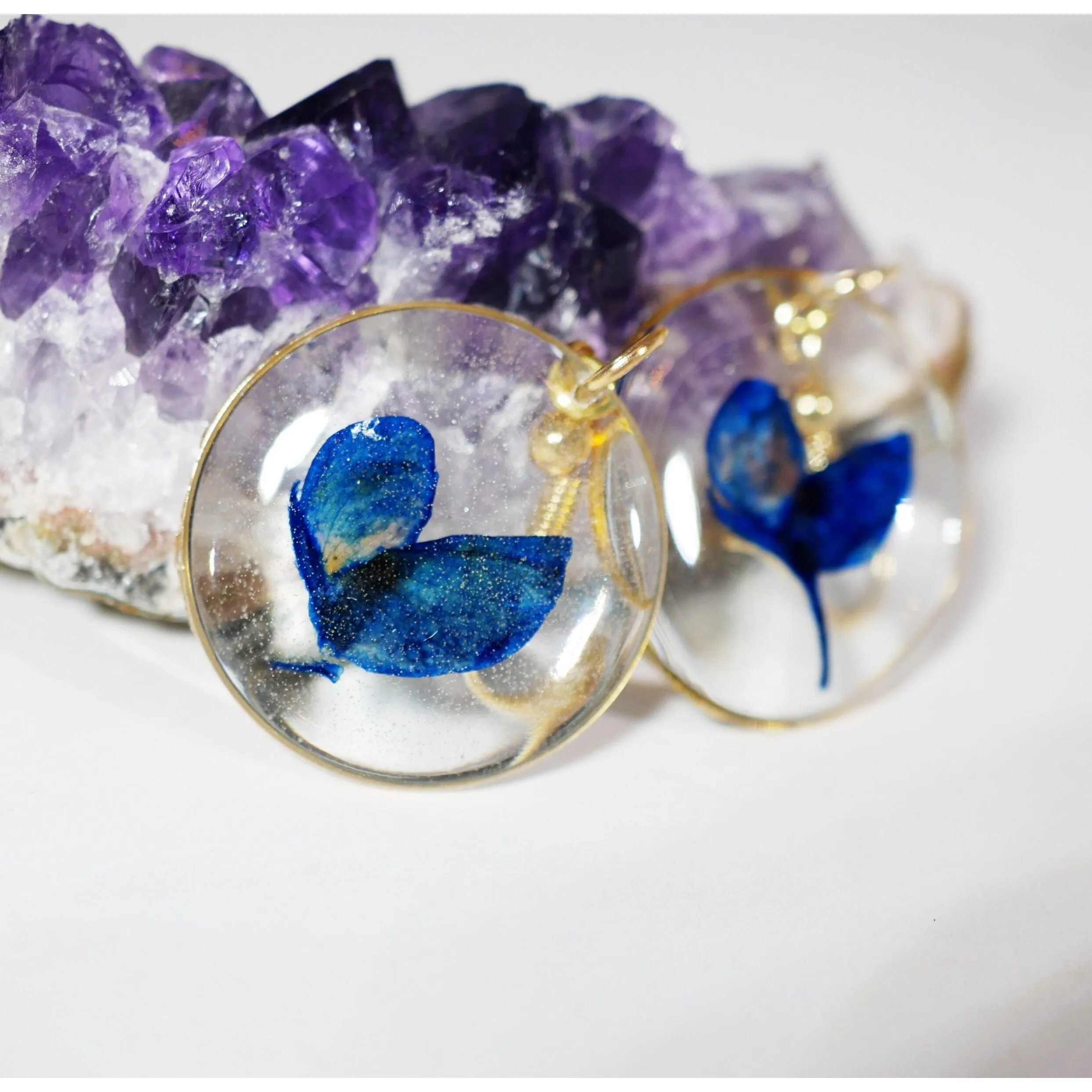 Texas Bluebonnet Petal Dangle Earrings