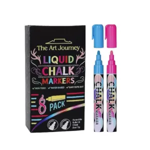 The Art Journey 8-Pack Washable & Bold Neon Liquid Chalk Markers ART005