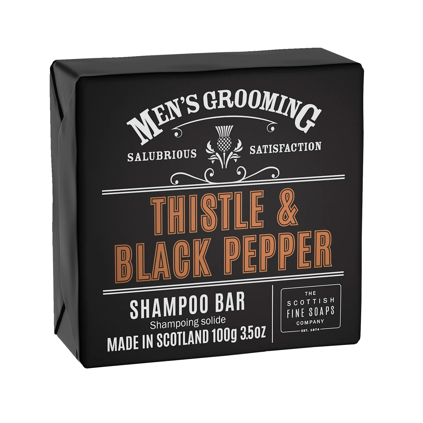 The Scottish Fine Soaps Company Thistle & Black Pepper Shampoo Bar Wrapped 100g