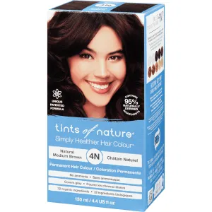 Tints of Nature Hair Colour Permanent Natural Medium Brown 4N 130mL