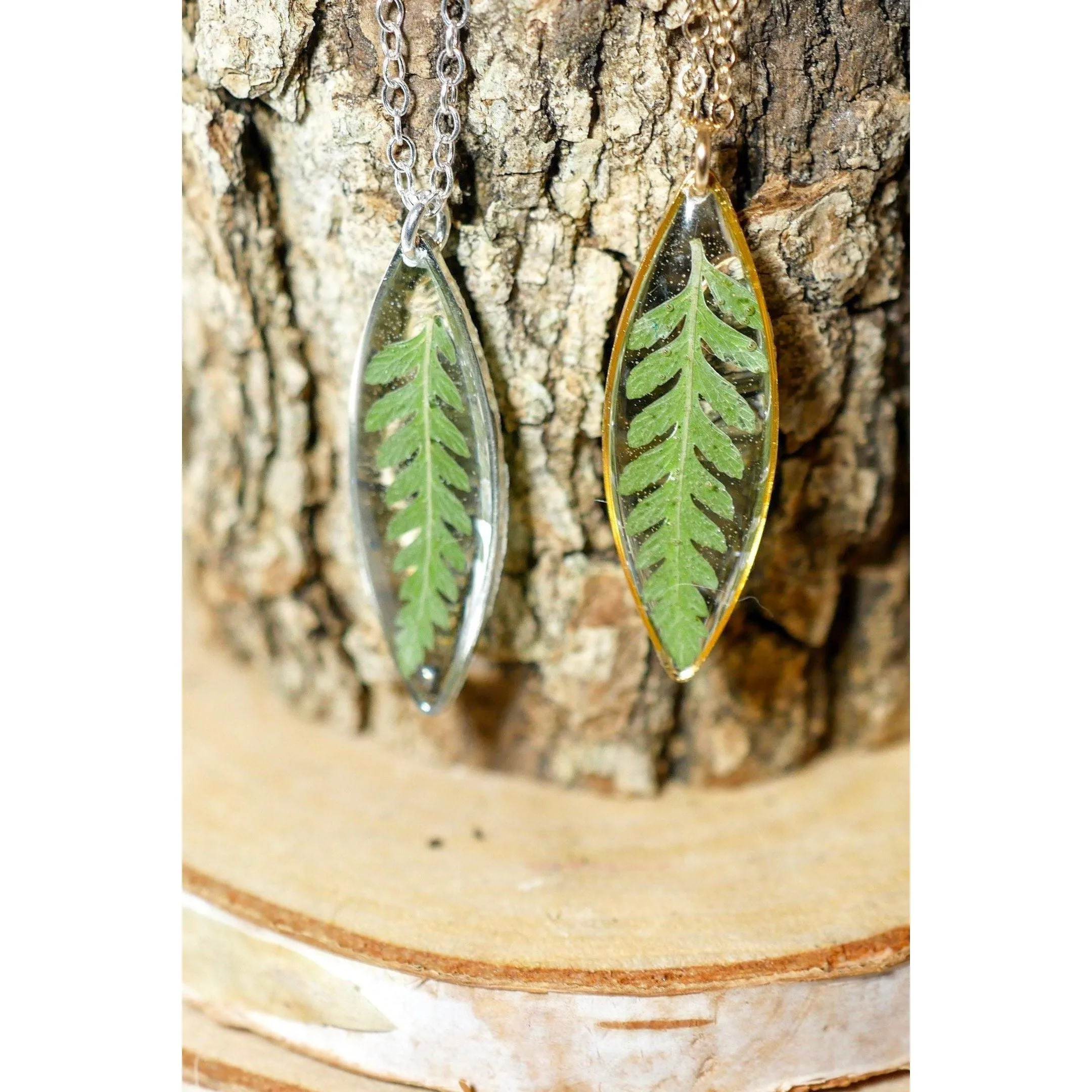 Tiny Fern Marquise Necklace