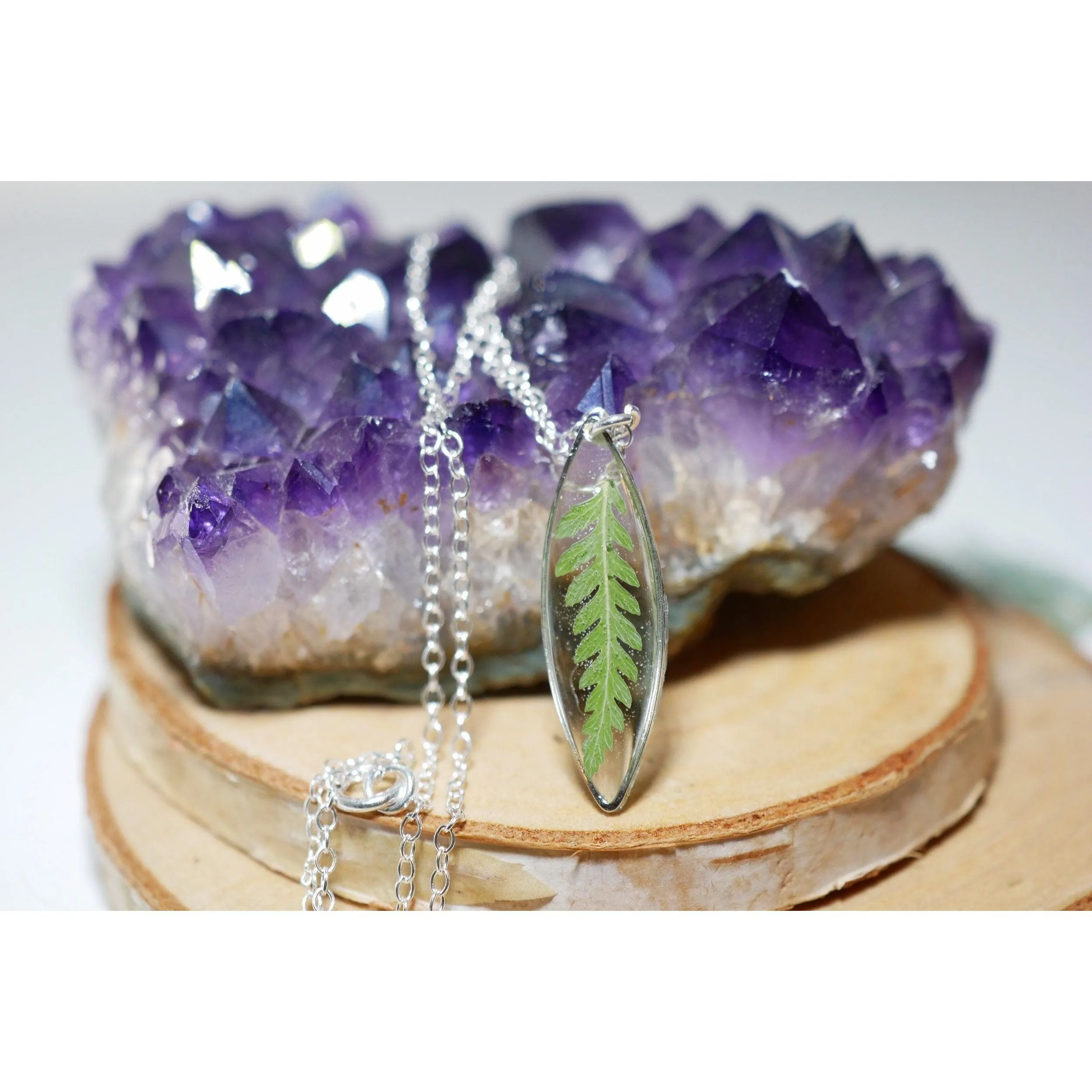 Tiny Fern Marquise Necklace