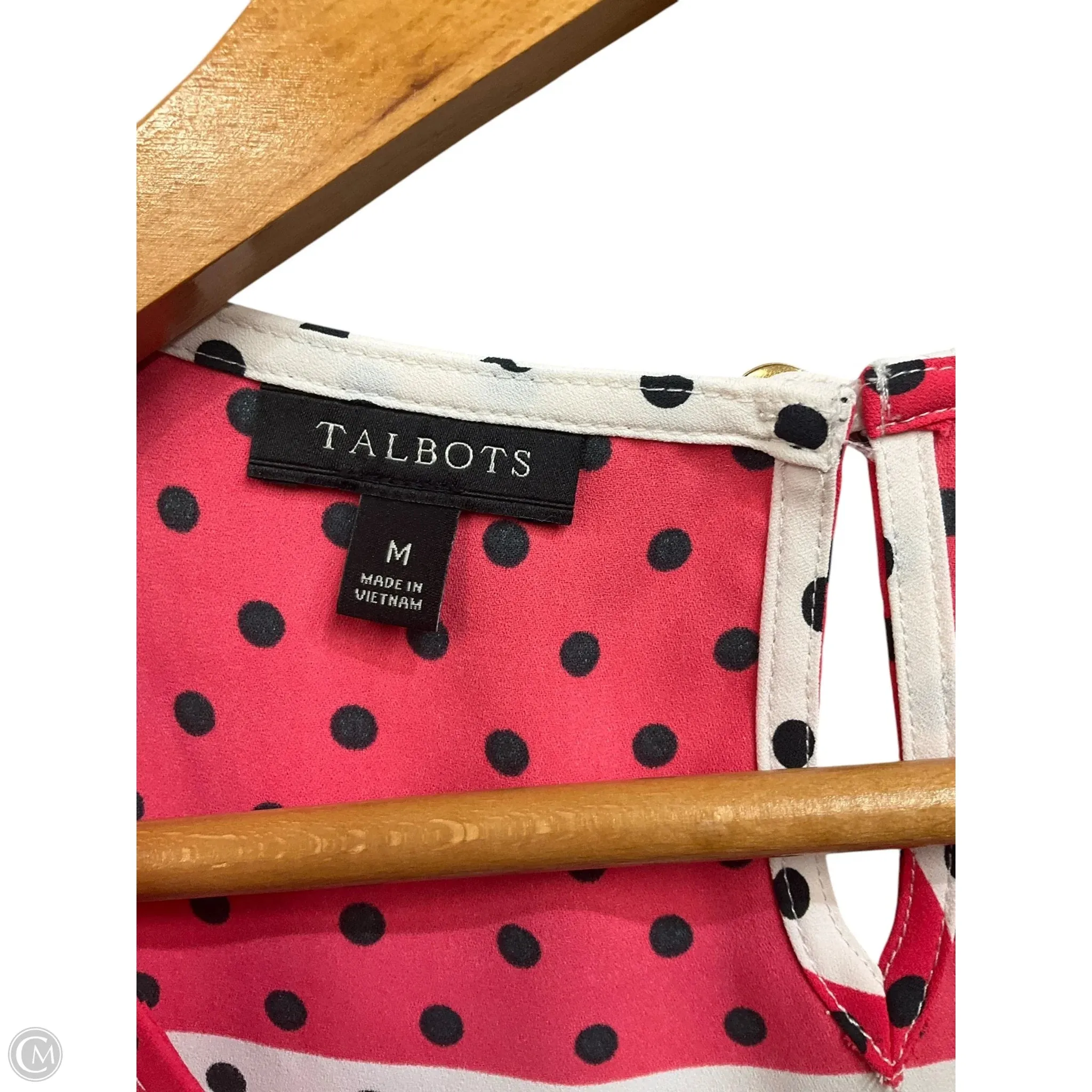 Top Sleeveless By Talbots In Polkadot Pattern, Size: M