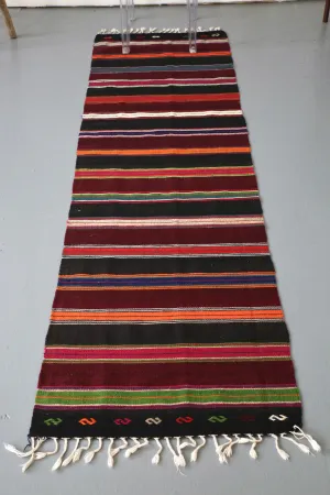 Vintage Anatolian Kilim Runner 2.2ftx8.2ft