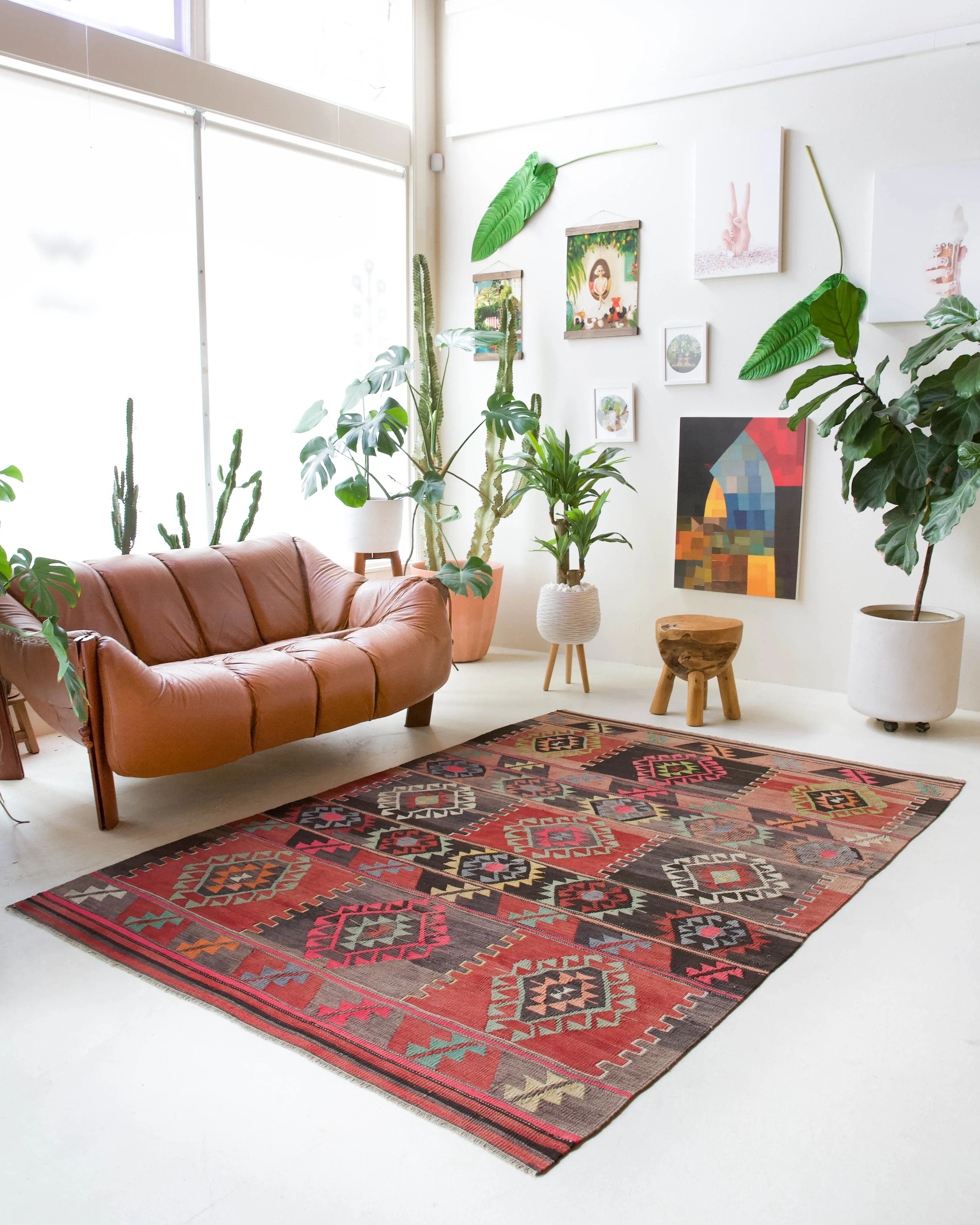 Vintage Balikesir Kilim Rug 5'7"x8'3"