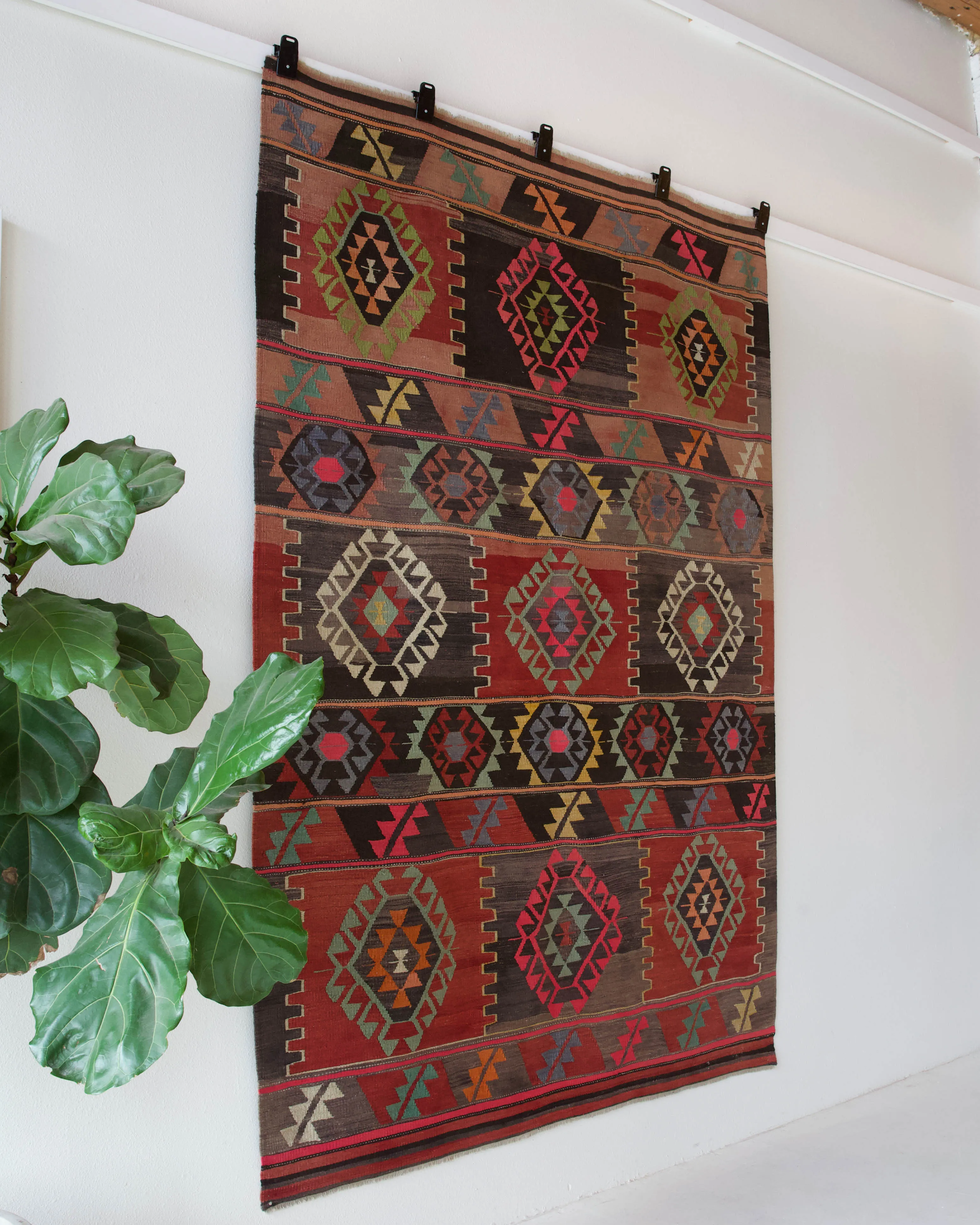 Vintage Balikesir Kilim Rug 5'7"x8'3"