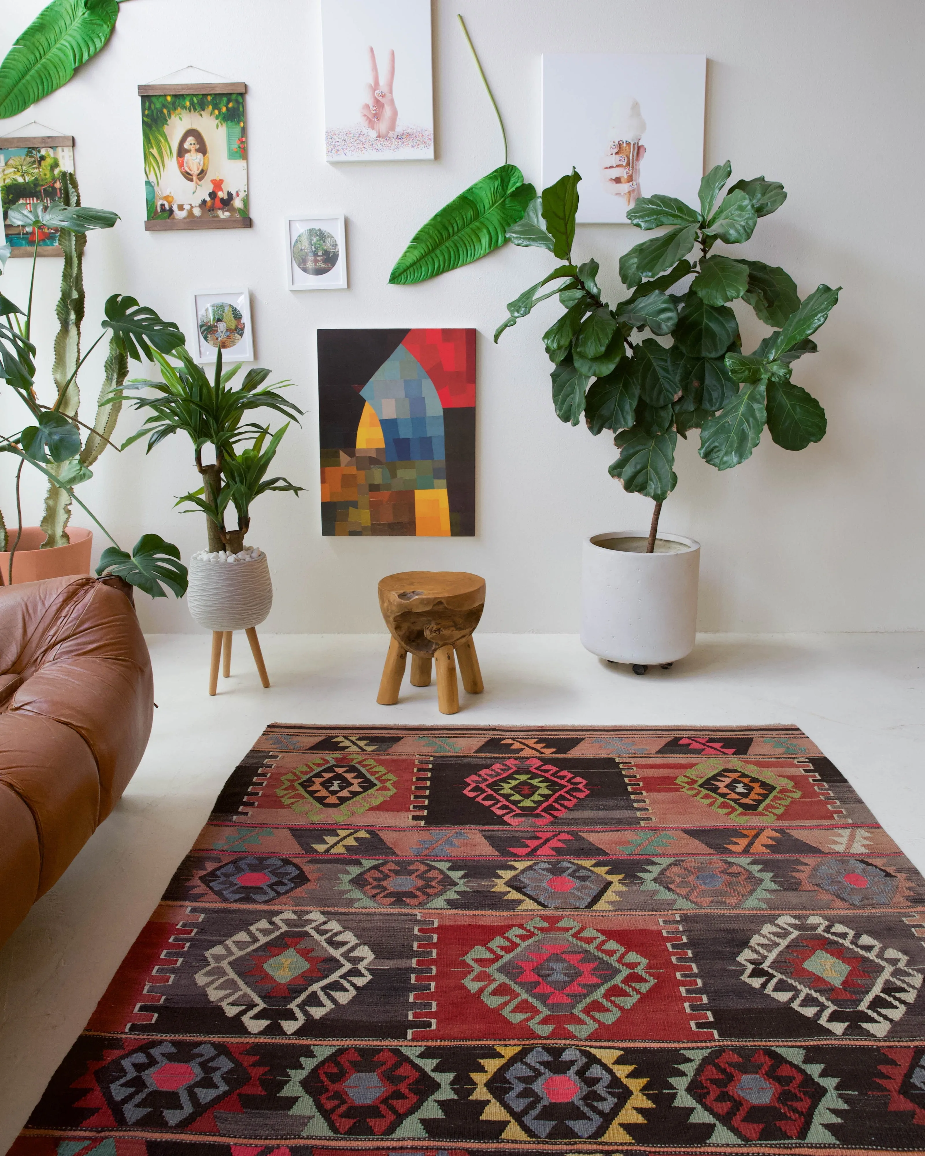 Vintage Balikesir Kilim Rug 5'7"x8'3"