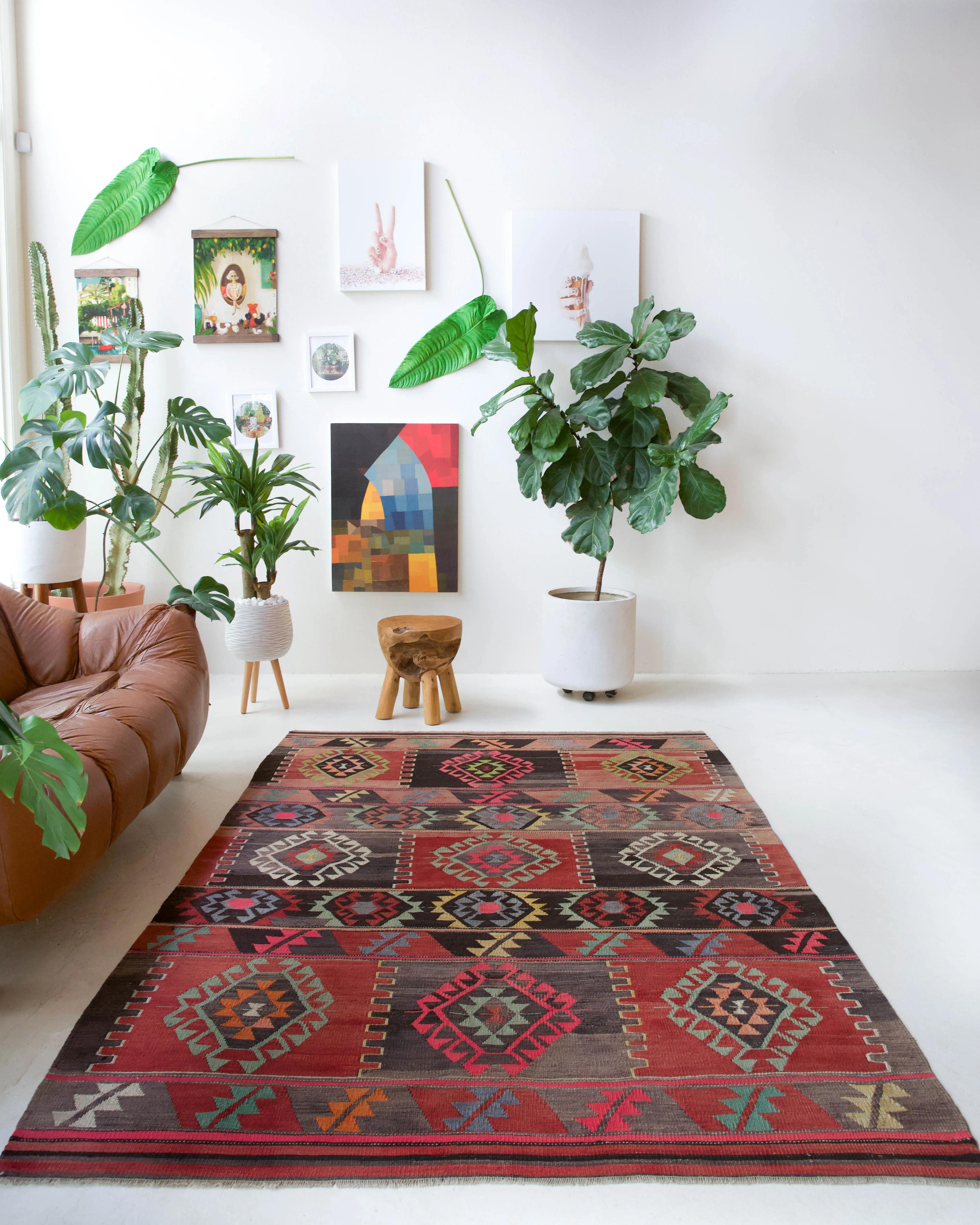 Vintage Balikesir Kilim Rug 5'7"x8'3"