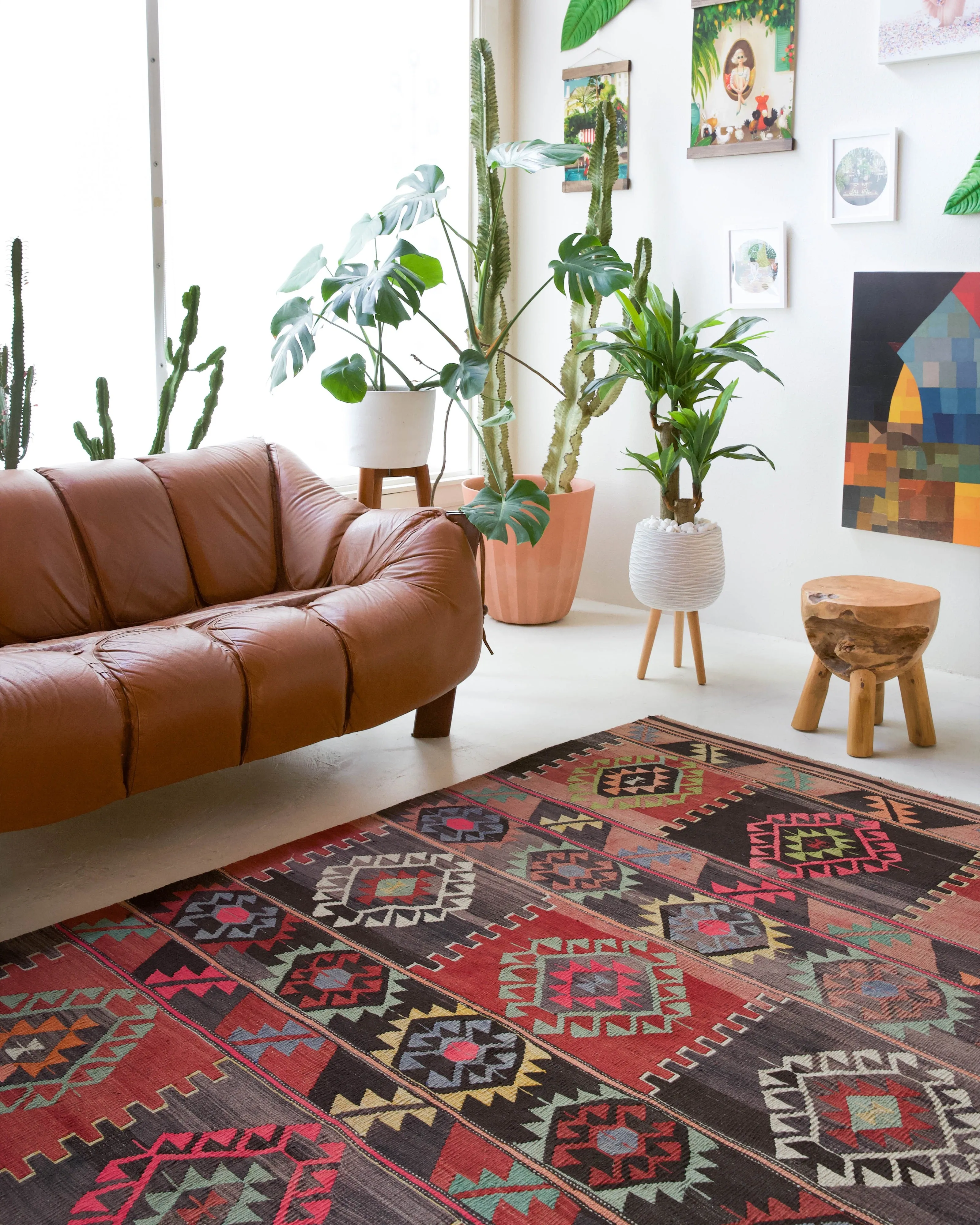 Vintage Balikesir Kilim Rug 5'7"x8'3"