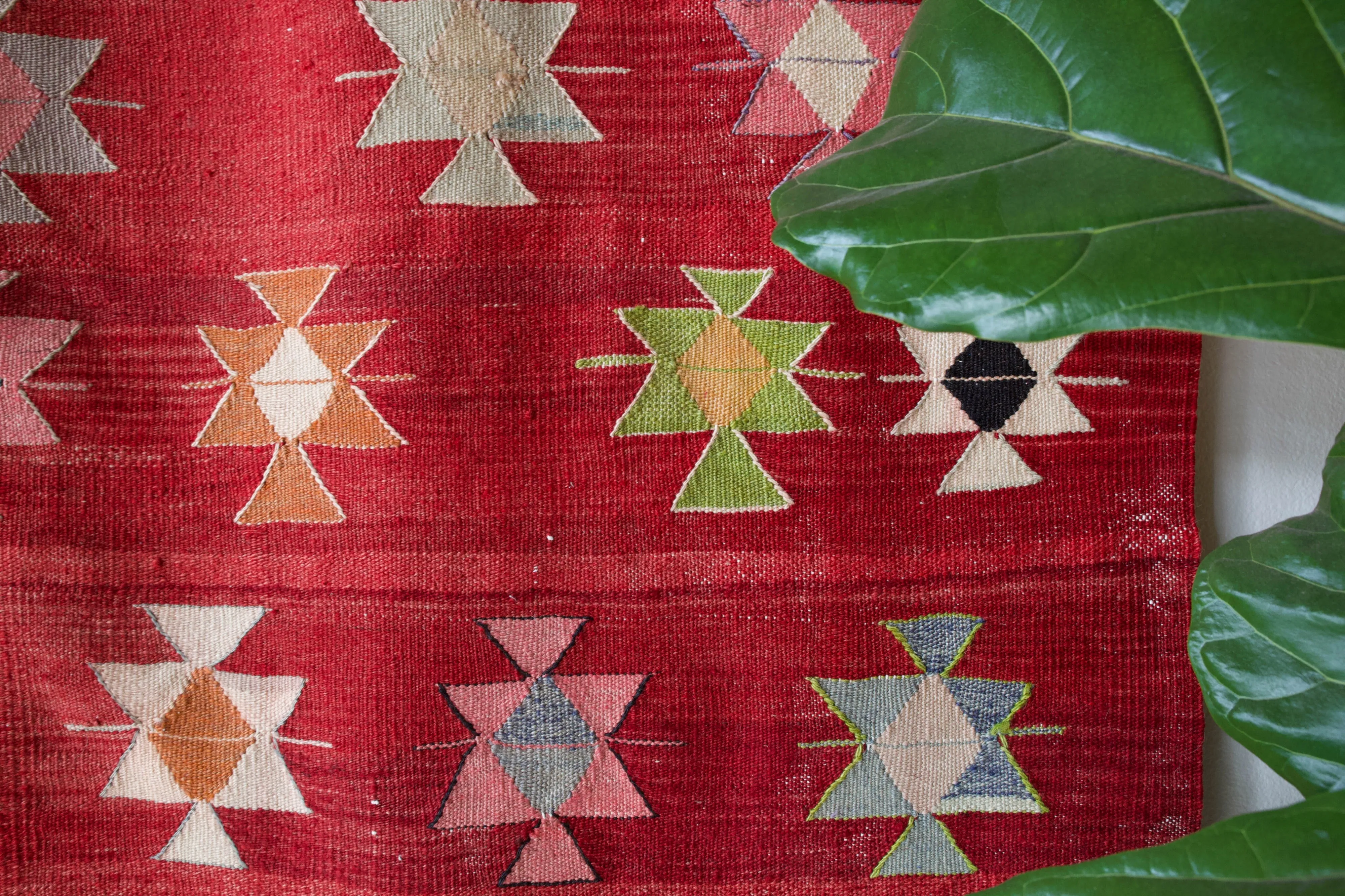 Vintage Balikesir Kilim Rug 6'6"x8'5"